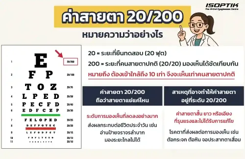 ค่าสายตา 20/200 หมายความว่าอย่างไร