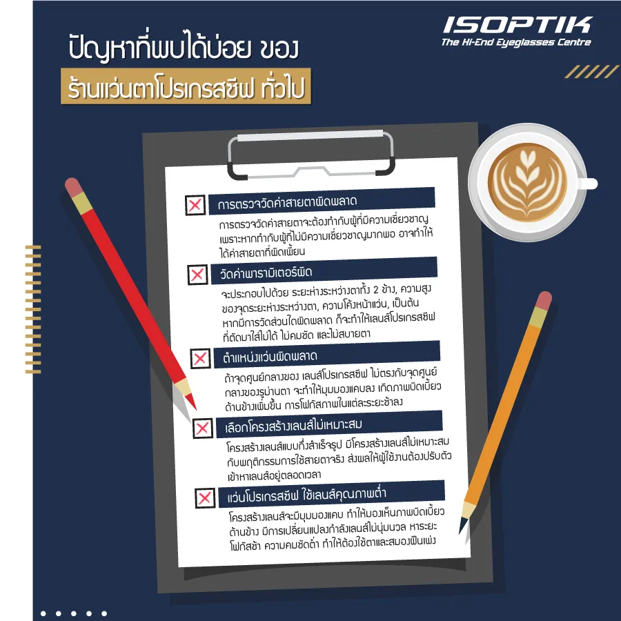 ศูนย์แว่นไอซอพติก แตกต่างกับ ร้านแว่นตาโปรเกรสซีฟ ทั่วไป อย่างไร ?