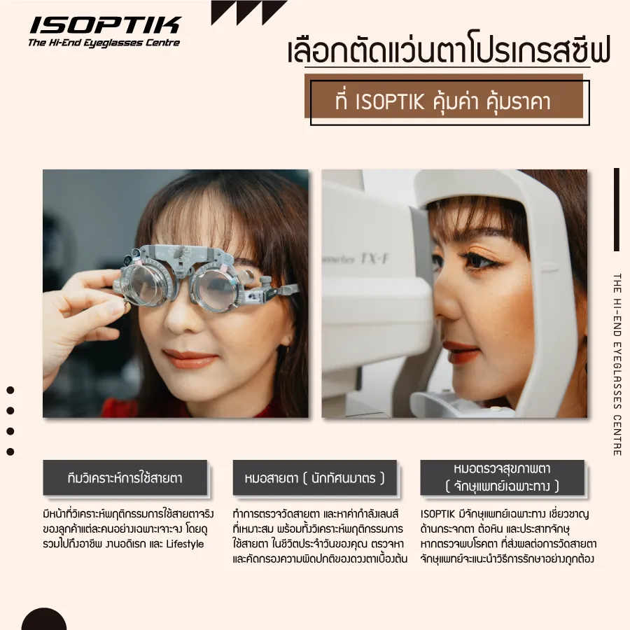 ตอบทุกคำถาม ตัดแว่นเลนส์โปรเกรสซีฟ ที่ไหนดี ISOPTIK มีคำตอบ !
