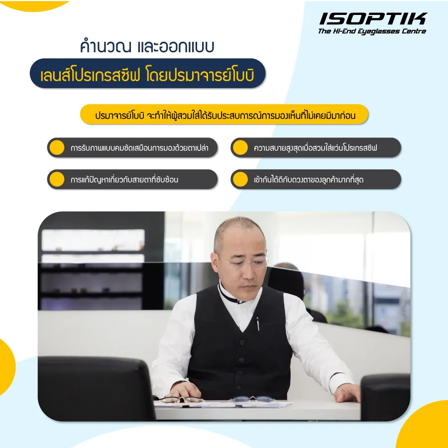 ตัดแว่น progressive ราคา เริ่มต้นที่ ISOPTIK ได้อะไรบ้าง ?